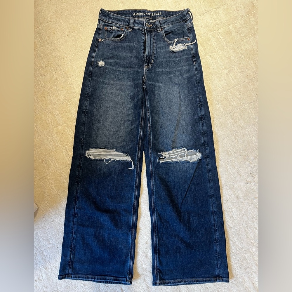 American Eagle Dreamy Drape High-Rise Baggy Wide Leg Jeans